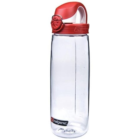 NALGENE Nalgene 341860 On The Fly Clear Bottle with Cap Tritan - Red and White 341860